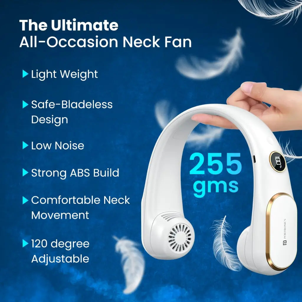 Portronics GoBreeze POR 2048 Portable Bladeless Neck Fan with 360 Degree Airflow-tpstech.in