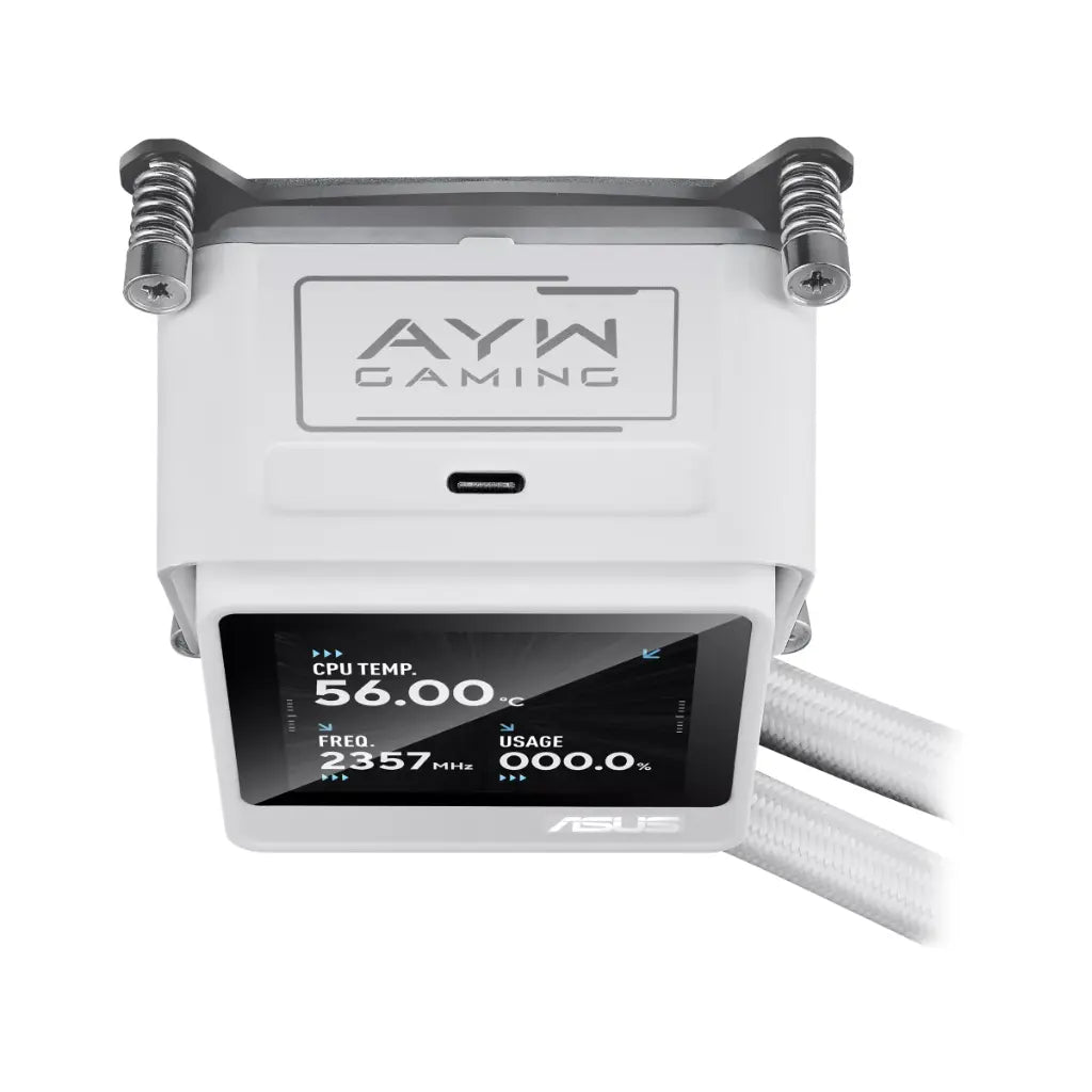 ASUS AYW Gaming LC 360 ARGB LCD 360mm AIO Liquid Cooler - White-tpstech.in