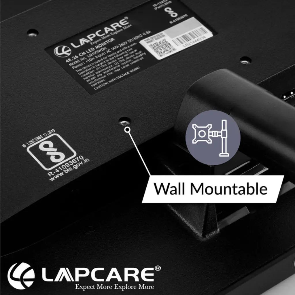 LAPCARE LM195WDH 19" 60Hz HD LED Monitor with VGA & HDMI Ports-tpstech.in