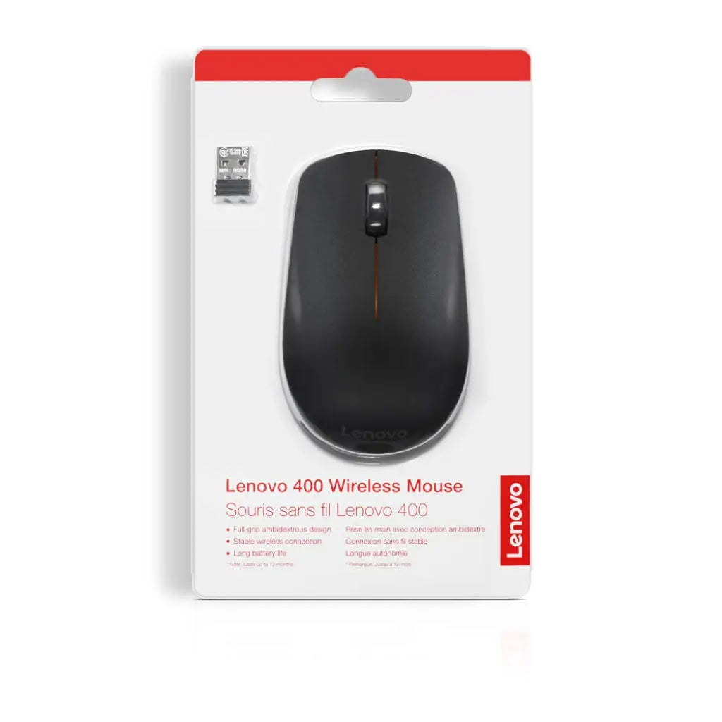 Lenovo 400 1200 DPI Wireless Mouse with 2.4GHz Nano USB Receiver-tpstech.in
