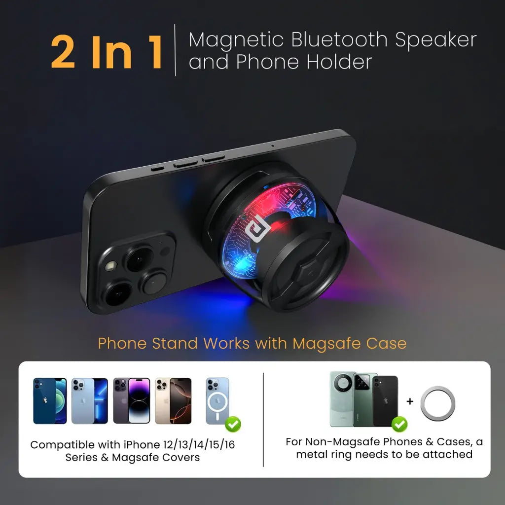 Portronics POR 2671 Nadya 6W Magnetic Bluetooth Speaker with Magsafe Mobile Stand-tpstech.in