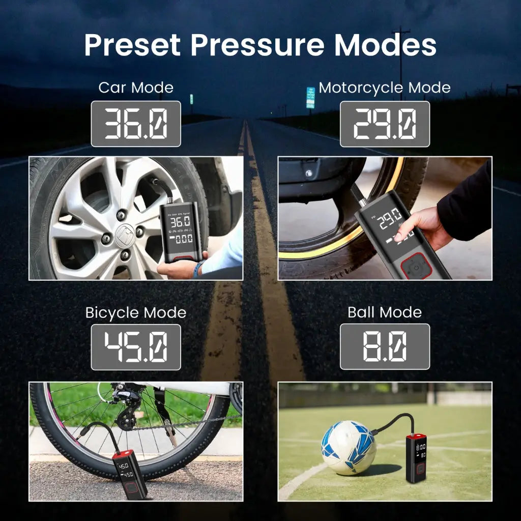 Portronics Vayu 2.0 POR 2319 Rechargeable Tyre Inflator 150 PSI-tpstech.in