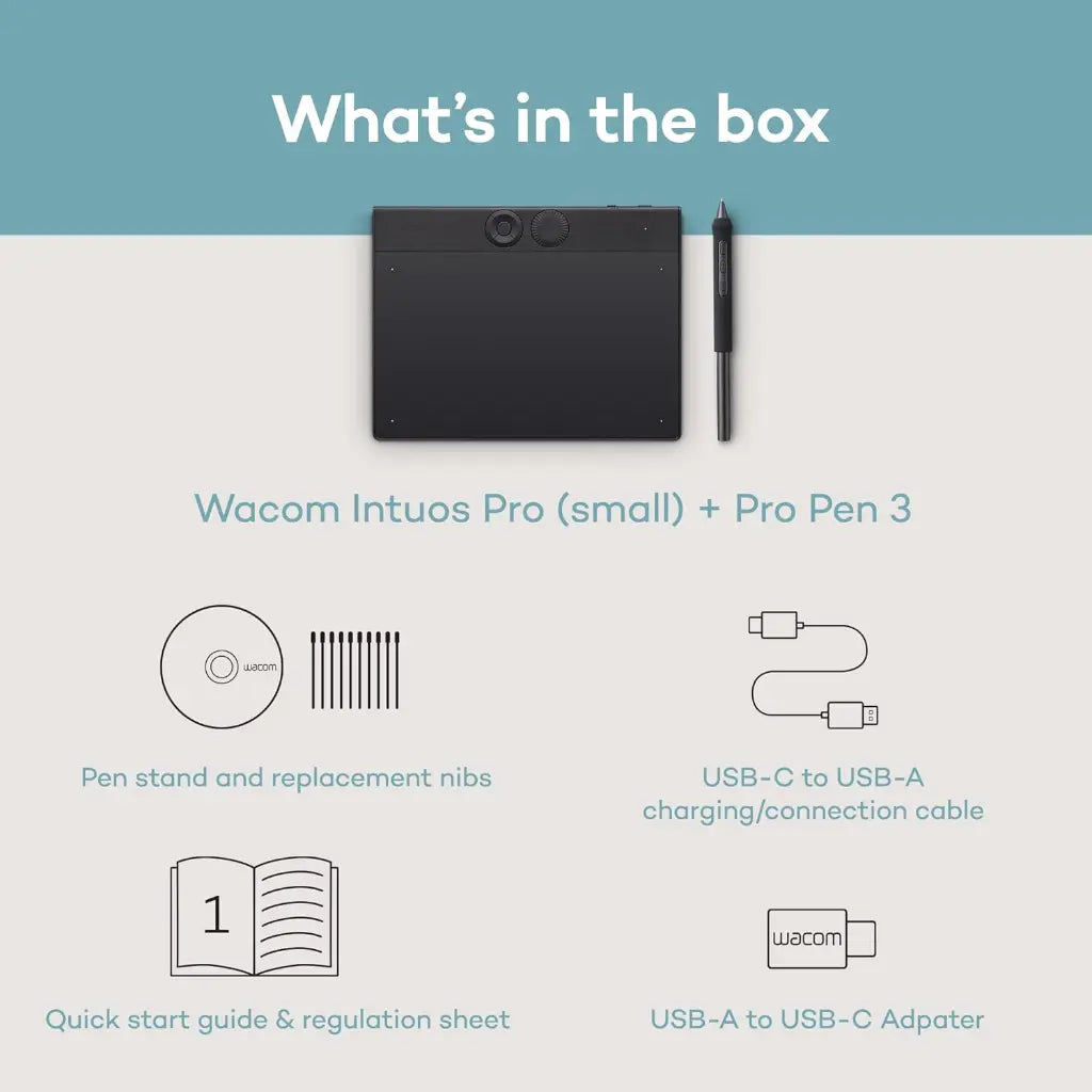 Wacom Intuos Pro Small PTK470K0C Bluetooth Graphic Drawing Tablet