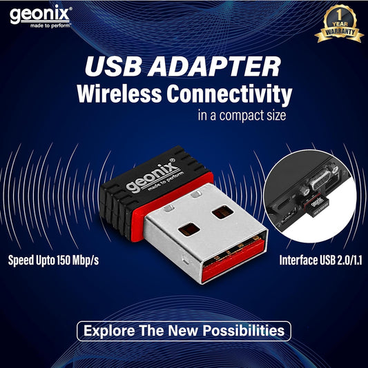 GEONIX Mini USB 2.0 Wi-Fi 150Mbps Wireless Network Adapter