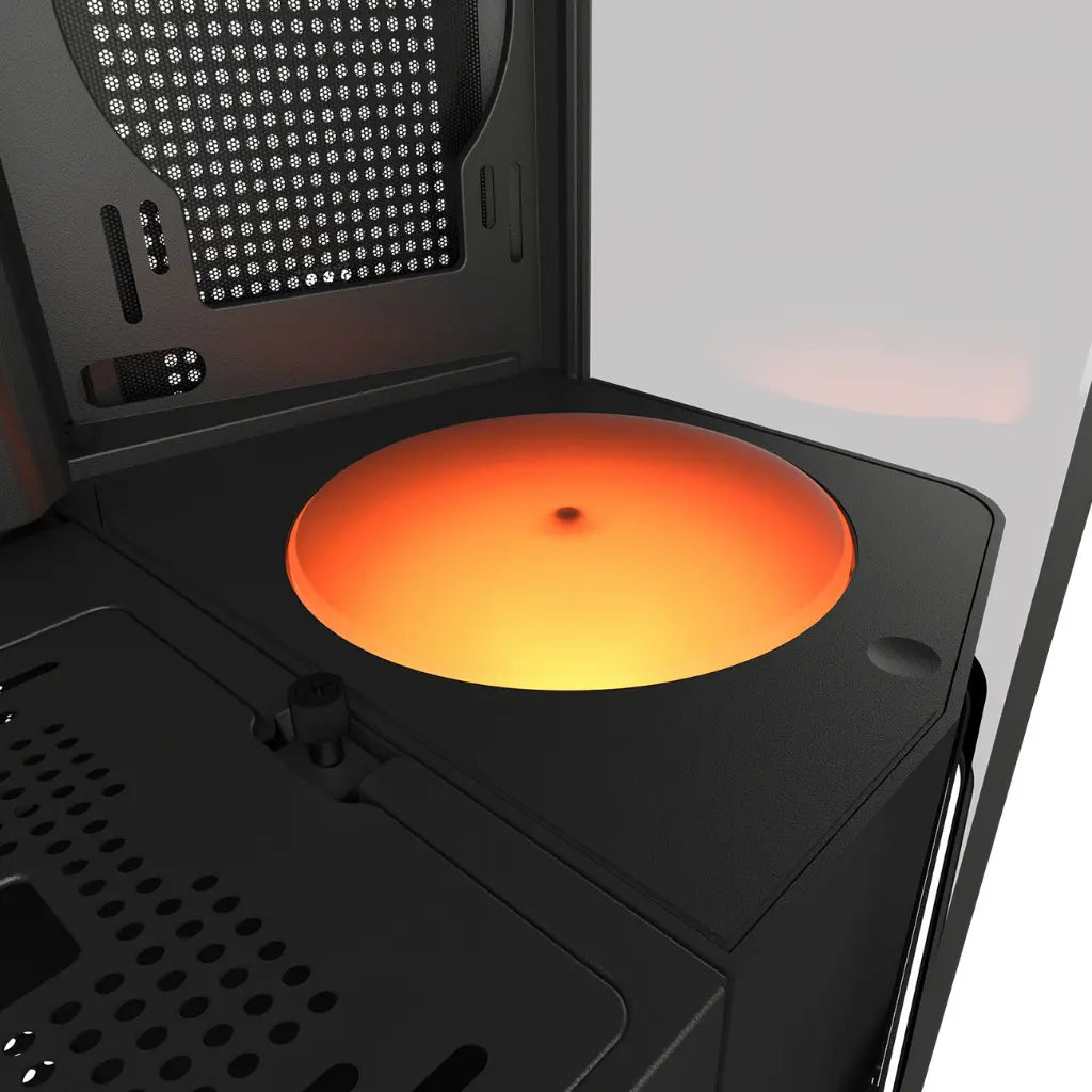 Cougar FV270 RGB Tempered Glass Mid‑Tower Computer Case with E‑ATX Support, Angled Airflow & ARGB Fans - Black-tpstech.in