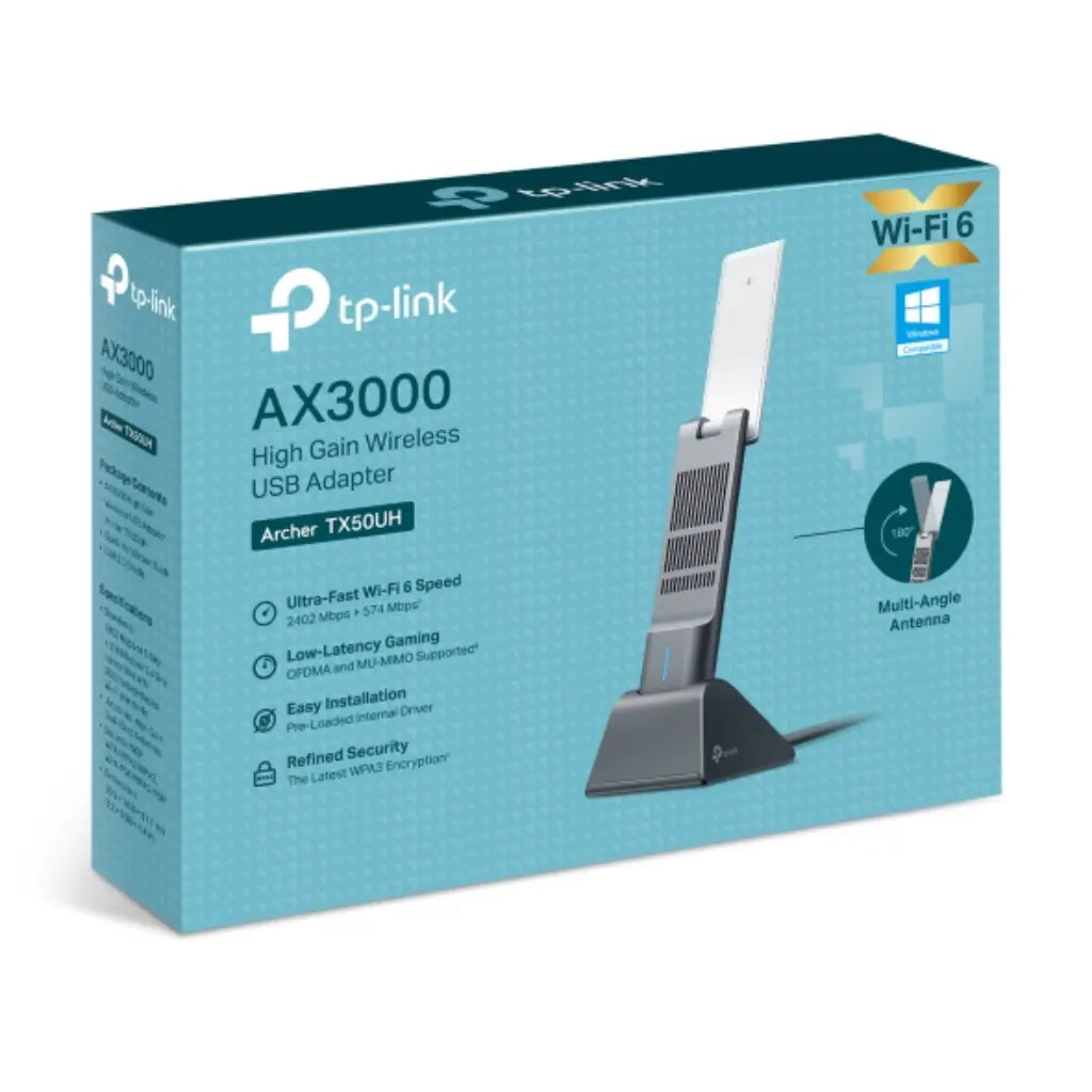 TP-Link Archer TX50UH AX3000 High-Gain Wi-Fi 6 USB Adapter with Dual-Band-tpstech.in