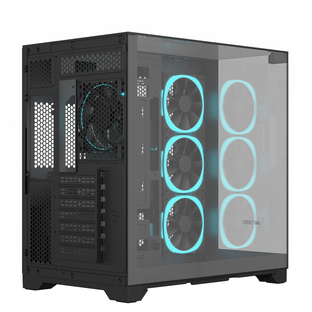 Ant Esports Crystal Mirror Gaming Mid Tower Case-Black