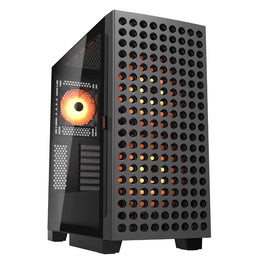 Cougar Airface Eco RGB Mid Tower PC Case with Dual 180mm ARGB PWM Fans - Black-tpstech.in