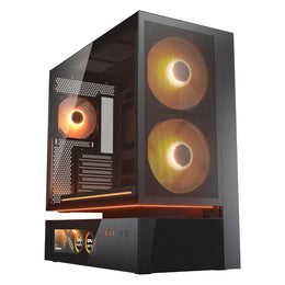 Cougar CFV235 Mesh Vision ATX Mid Tower PC Case with Central Floating Ventilation Dual 160mm ARGB PWM Fans - Black-tpstech.in