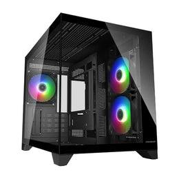 Cougar FV150 Mini RGB Mini Tower Computer Case with Dual Chamber Design Tempered Glass Panels-tpstech.in