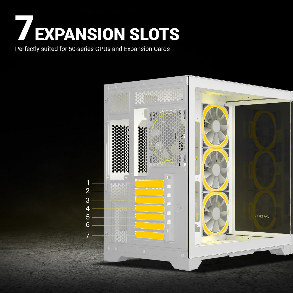 Ant Esports Crystal ARC Gaming Mid Tower Case-White