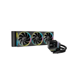 DeepCool LM360 6th Gen ARGB 360mm Liquid Cooler with 2.4" IPS LCD Display - Black-tpstech.in