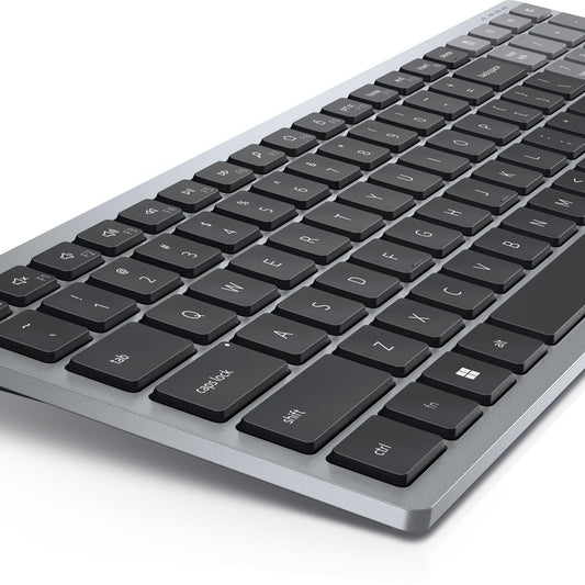Dell KB740 Multi-Device 2.4 GHz Wireless Bluetooth Compact Keyboard - Titan grey