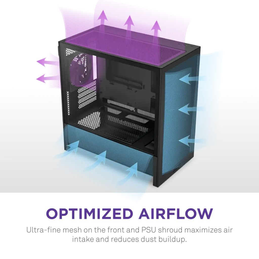 NZXT H3 Flow Tempered Glass Micro-ATX Airflow Case