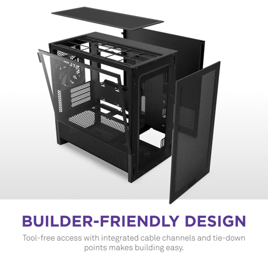 NZXT H3 Flow Tempered Glass Micro-ATX Airflow Case