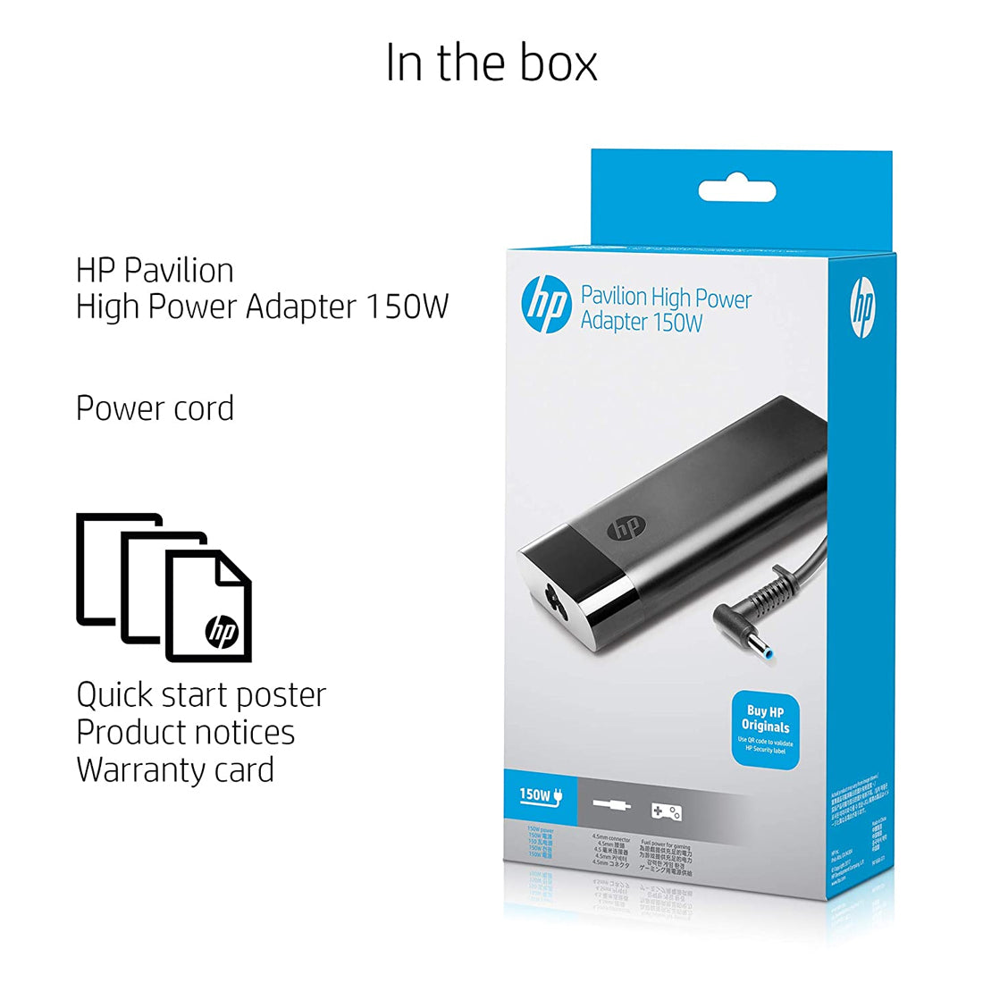 HP Original 150W 4.5mm Pin Laptop AIO Desktop Charger Adapter without Power Cord