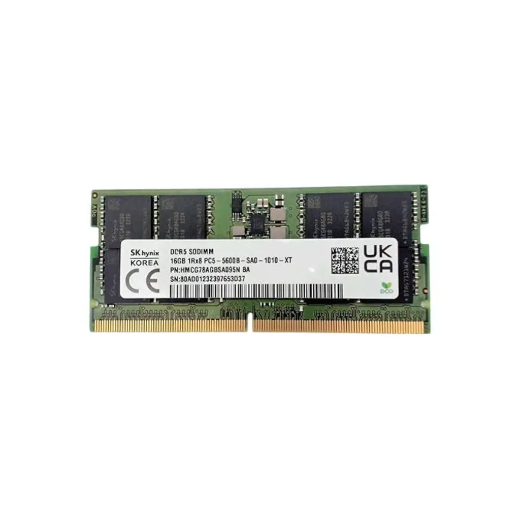 Hynix 16GB DDR5 RAM 5600MHz CL46 262‑Pin 1Rx8 SODIMM Laptop Memory