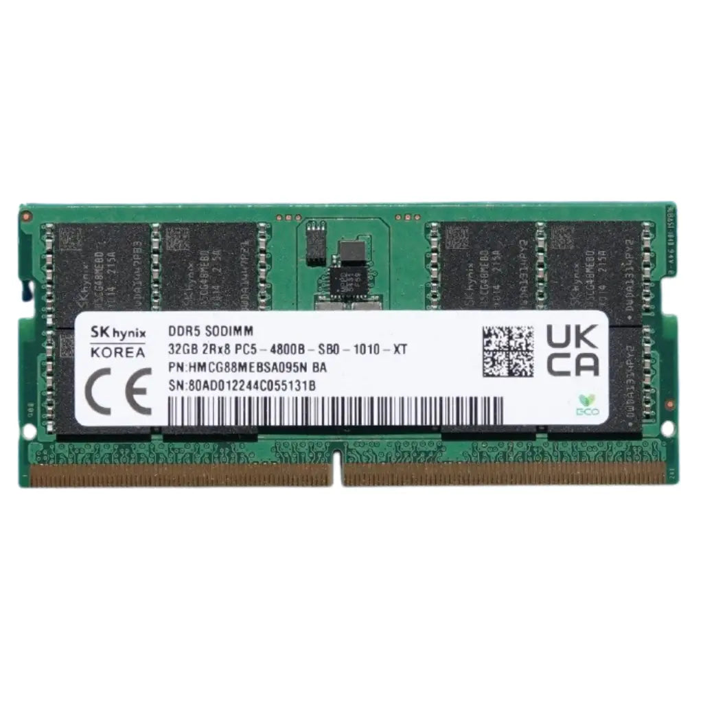 Hynix 32GB DDR5 RAM 4800MHz CL40 262-Pin 2Rx8 SODIMM Laptop Memory