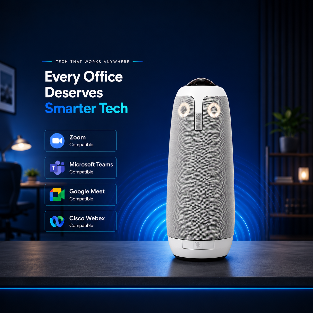Meeting Owl 3 360° Smart Video Conference Camera with 1080p HD Video Speaker & Microphone