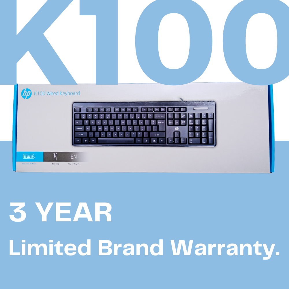 HP K100 Wired Wired USB Desktop Keyboard  (Black)