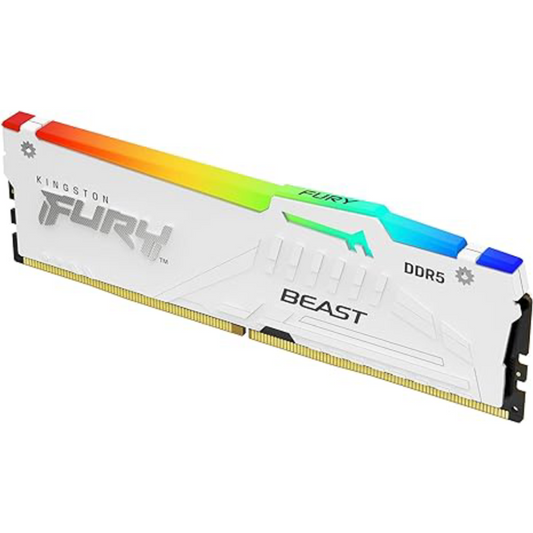 Kingston Fury Beast RGB 16GB DDR5 6000MHz CL36 DIMM Gaming Desktop Memory - White
