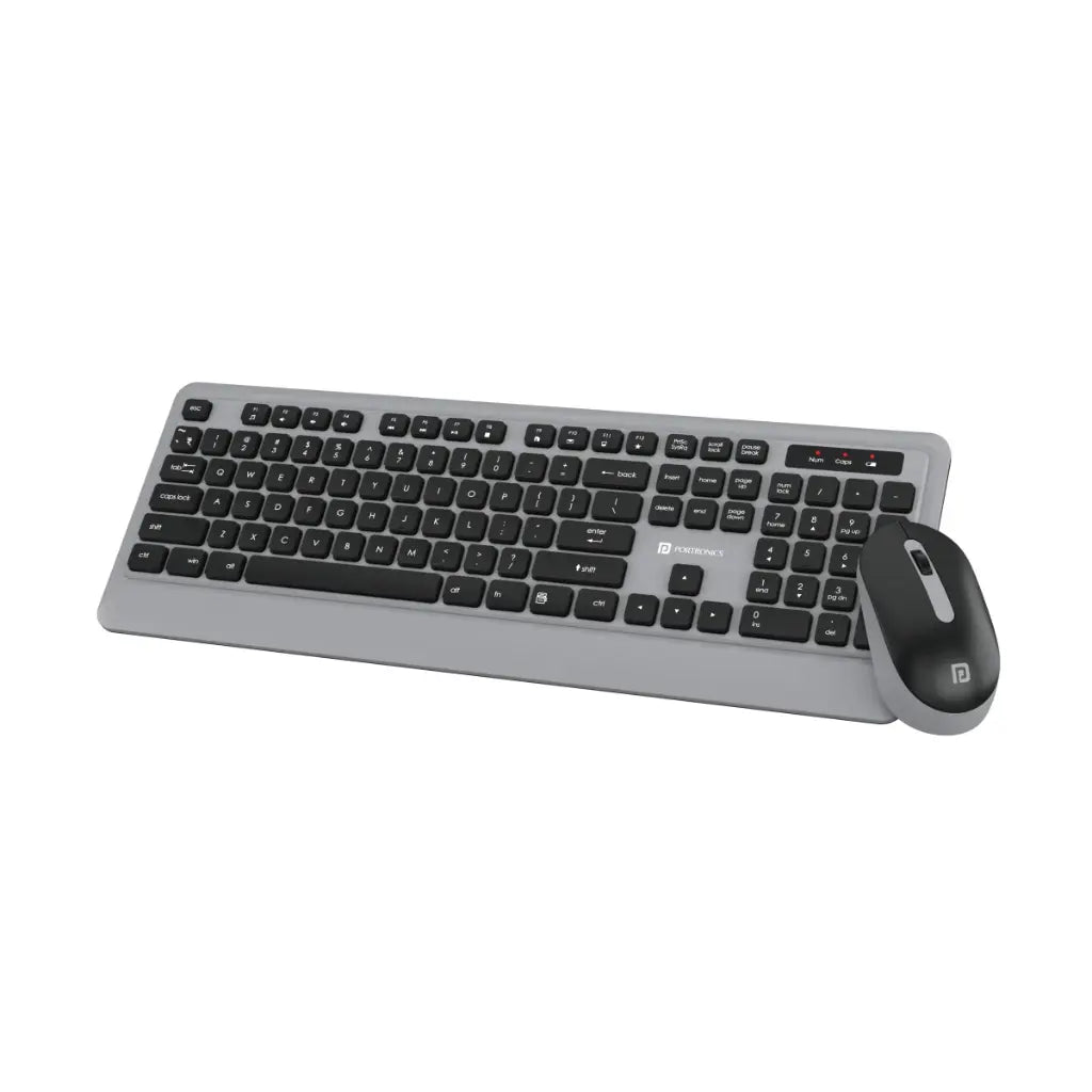 Portronics Key5 Combo POR 1569 Wireless Keyboard and Mouse Set - Grey-tpstech.in