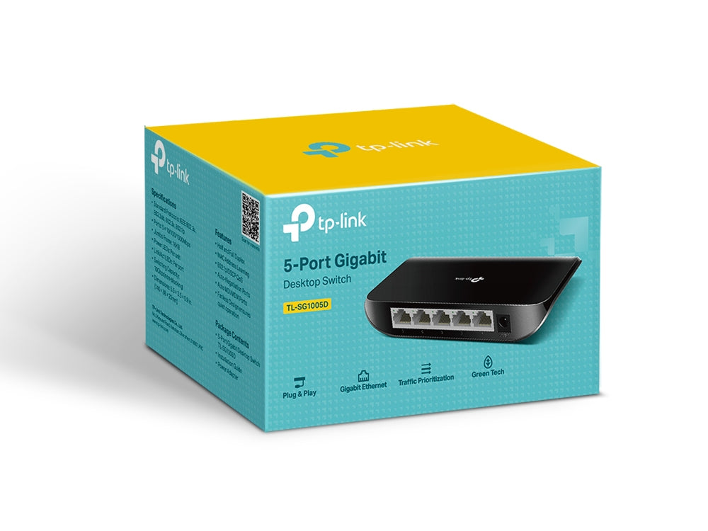TP-Link TL-SG1005D 5 Port Gigabit Unmanaged Desktop/Wall-Mount Switch
