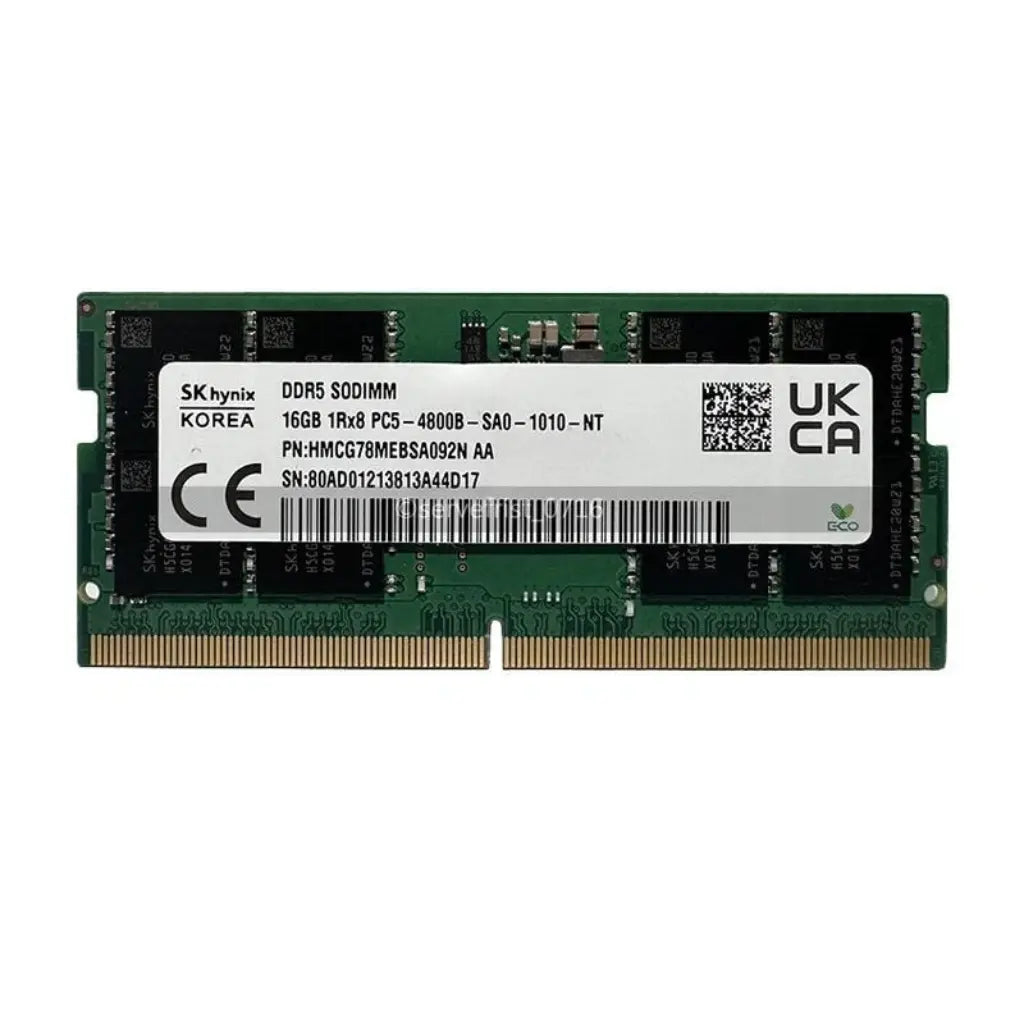 SK Hynix 16GB DDR5 RAM 4800MHz CL40 1Rx8 262-Pin SO-DIMM Laptop