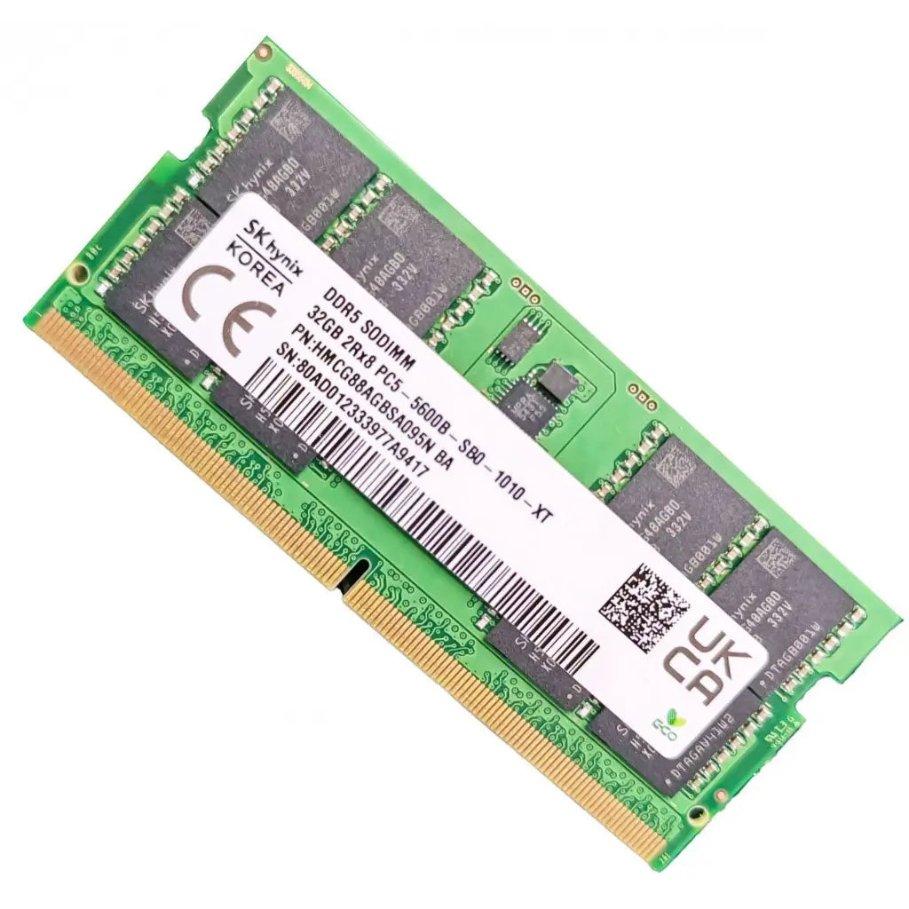 SK Hynix 32GB DDR5 RAM 5600MHz CL46 2Rx8 262-Pin SODIMM Laptop SK Hynix 32GB DDR5 RAM 5600MHz CL46 2Rx8 262-Pin SODIMM Laptop