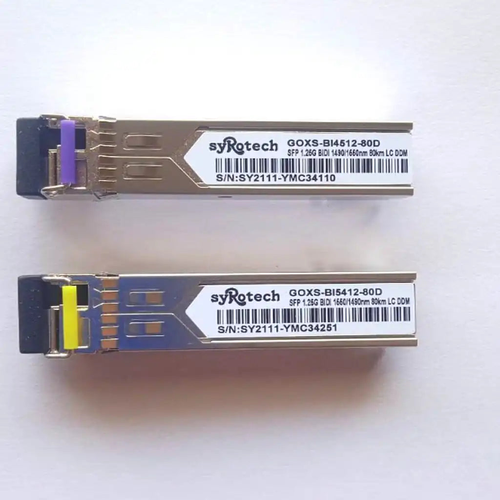SYROTECH GOXS-BI4512-80D & GOXS-BI5412-80D 1.25G SFP Single Mode BiDi Transceiver 80KM-tpstech.in