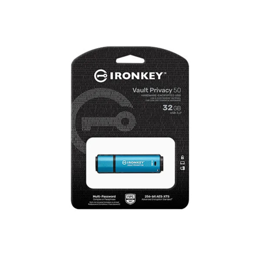Kingston IronKey Vault Privacy 50 32GB Encrypted USB Flash Drive