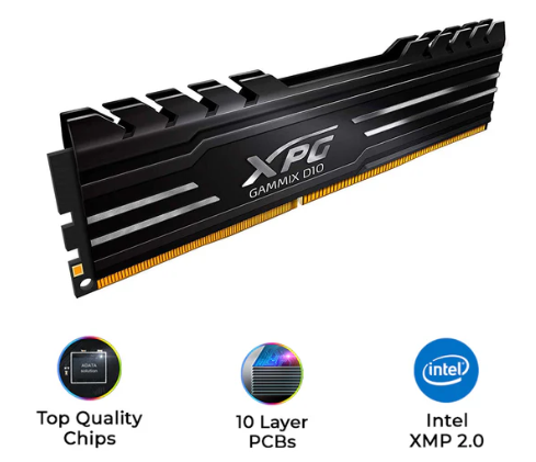 XPG GAMMIX D10 8GB 3200MHz DDR4 UDIMM Desktop Gaming Memory