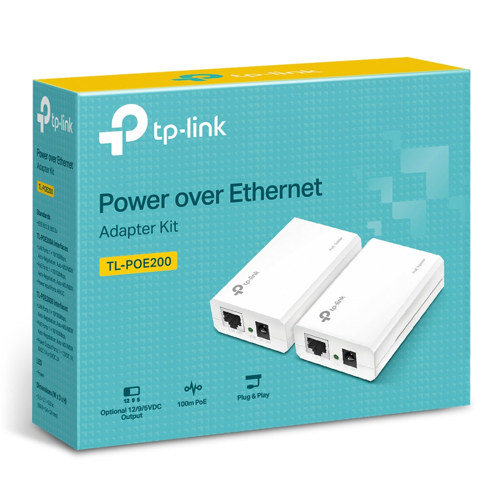 TP-Link Omada TL-POE200 Up to 100 meters Power over Ethernet Adapter Kit