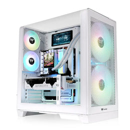 Thermaltake View 390 Air Snow ATX Mid Tower PC Case with Curved Tempered Glass & Mesh Front Panel-tpstech.in