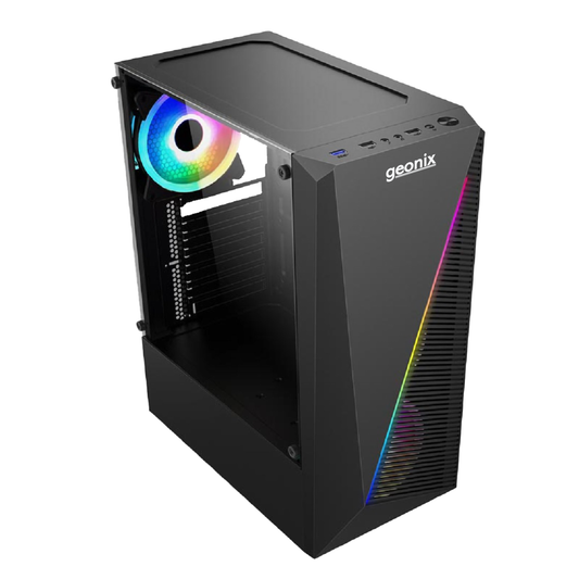 GEONIX X10 Computer Case Without Power Supply Micro ATX Cabinet (Black, Red)