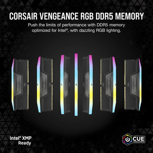Corsair Vengeance RGB 16GB DDR5 RAM 5200MHz CL40 Desktop Memory