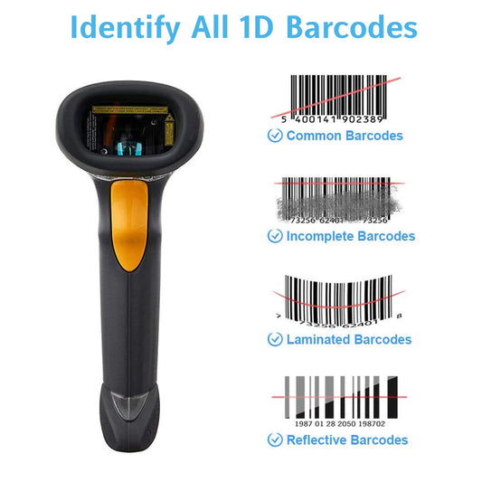 Zebra Symbol LS2208 Laser Barcode Scanner with Stand