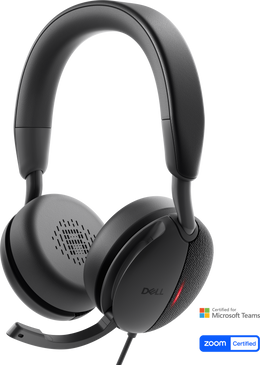 Dell Pro WH5024 Wired Leatherette Headband Active Noise Cancellation Headset with Microphone - Black