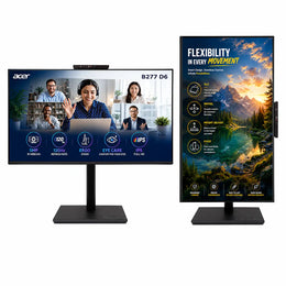 Acer B277 D6 monitor with 5MP IR webcam ergonomic stand height adjustment and pivot -tpstech.in