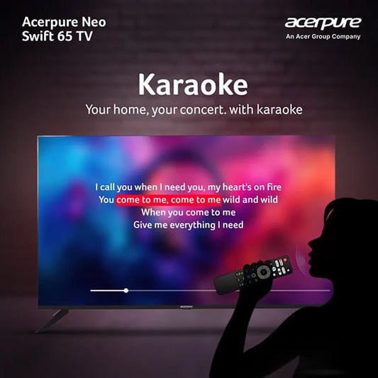 Acerpure AP65UG75PSFN5 65 inch Smart TV with karaoke feature and on-screen lyrics -tpstech.in