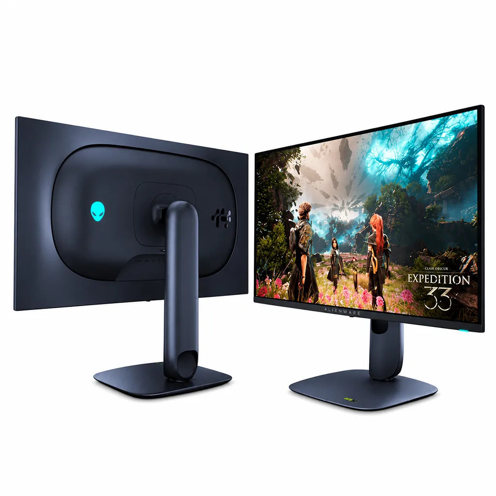 Alienware AW2725Q 27 Inch 4K QD-OLED Gaming Monitor 240Hz front and back side-by-side showcase -tpstech.in
