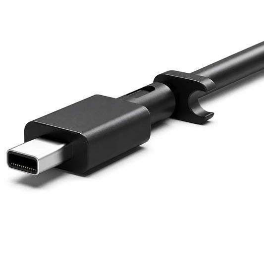 Angled view of the ASUS 200W rectangular USB pin laptop charger connector showing the proprietary charging tip.