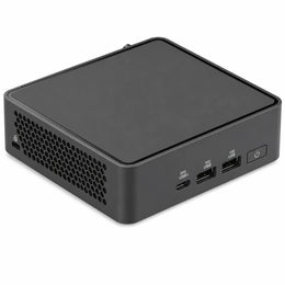 Compact ASUS NUC 15 Pro Slim Kit NUC15CRKU5 mini-PC with front USB connectivity and modern design.