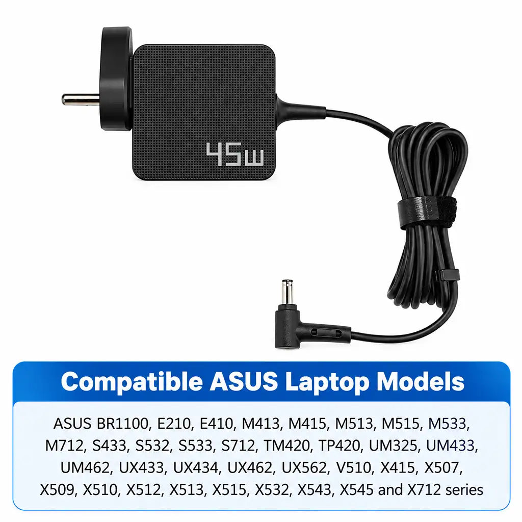 ASUS Original 45W DC 19V Adapter Compatible Laptop Models List for VivoBook and ZenBook Series -tpstech.in