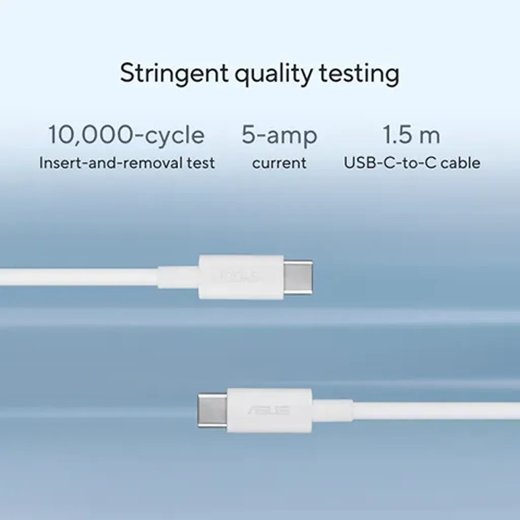 ASUS 1.5m 5A 100W USB-C to USB-C Cable Tested for Stringent Quality -tpstech.in