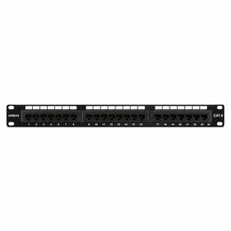 Front view of Cadyce CA-PC624 24-Port CAT6 Patch Panel compatible with CAT5/CAT6 featuring 24 RJ45 ports for high-speed network cabling -tpstech.in
