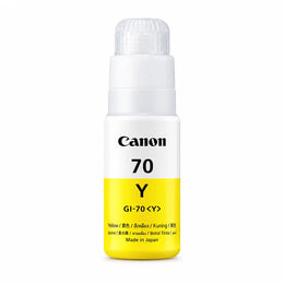 Front View of Canon GI-70 Y Yellow 70ml Original Ink Bottle for PIXMA Printers -tpstech.in