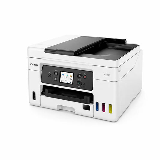 Canon MAXIFY GX4070 side view showing wireless ink tank printer design, ADF and front control panel -tpstech.in