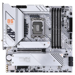 Colorful CVN B860M GAMING FROZEN V20 Wi-Fi 6 Intel B860 LGA1851 DDR5 mATX Motherboard front top view featuring LGA1851 CPU socket, dual M.2 heatsinks and DDR5 memory support -tpstech.in