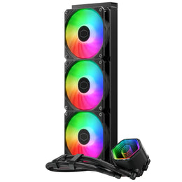 Cooler Master MasterLiquid 360 Core II ARGB Liquid CPU Cooler Black triple fan radiator and ARGB pump assembly -tpstech.in